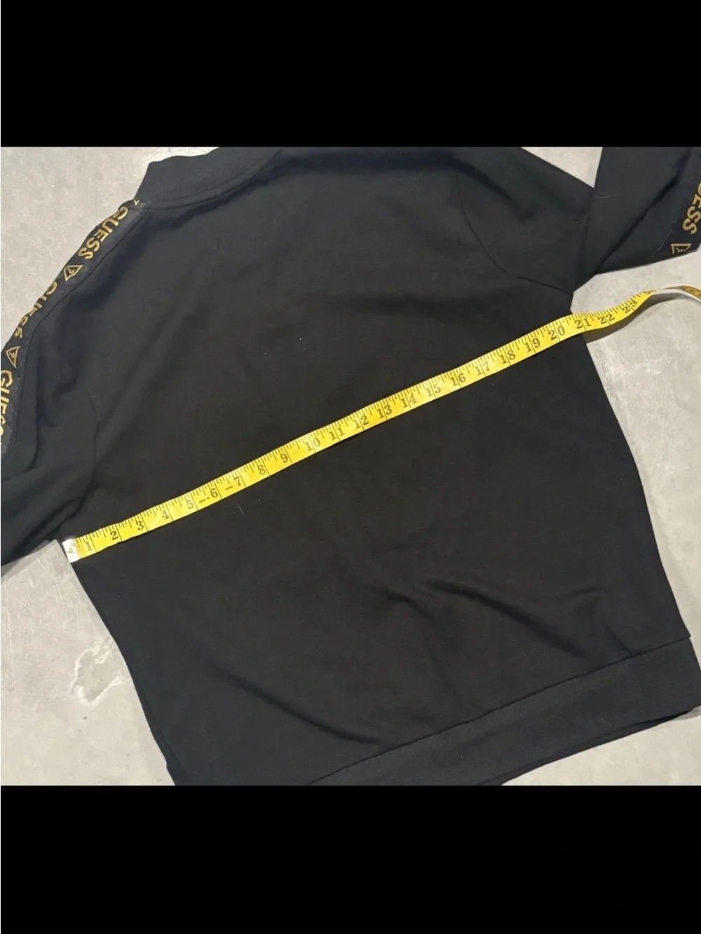 Guess Los Angeles Y2K Track Jacket Mens M Black Full Zip Gold Logo Sleeve Tape
